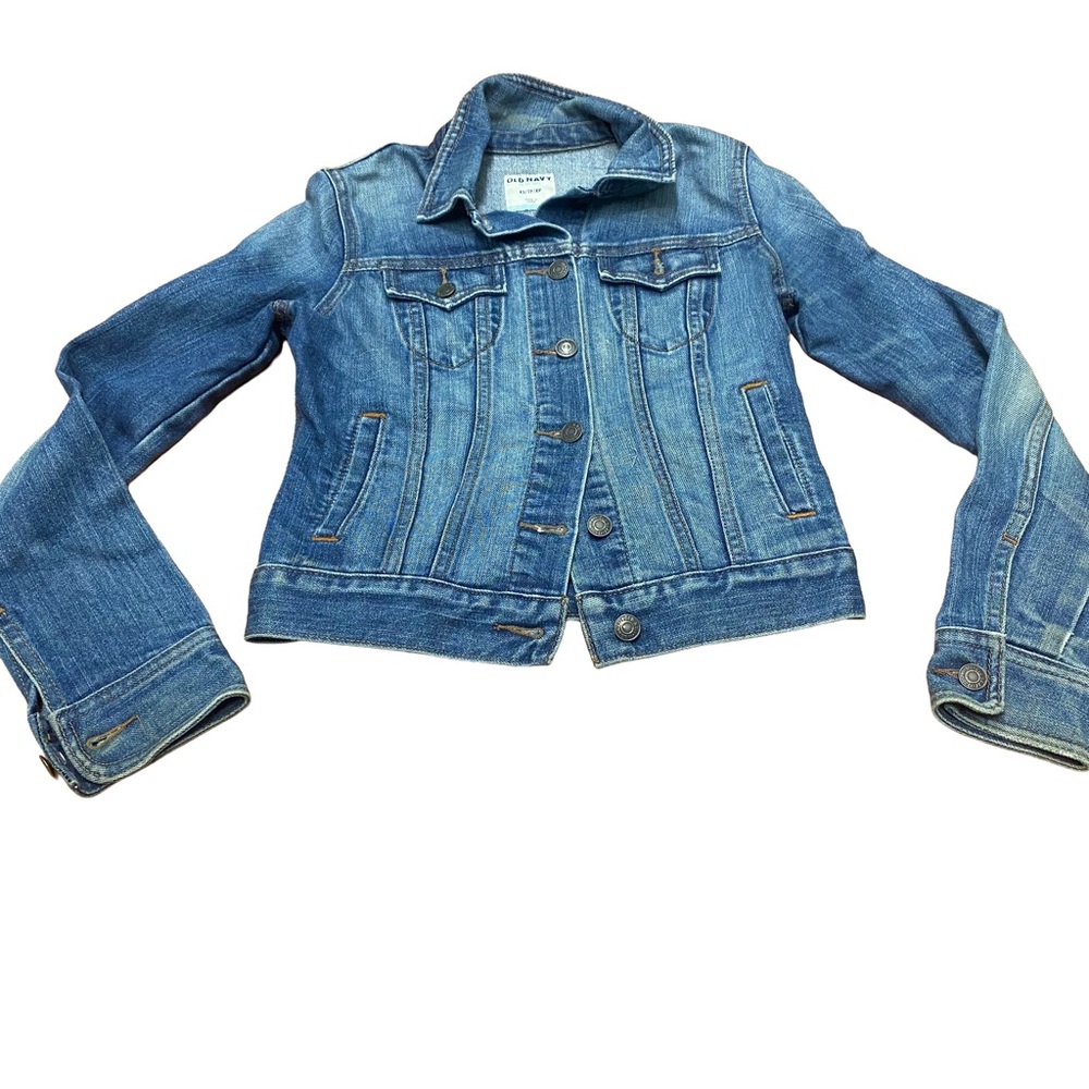 Old Navy Women's Vintage Denim Jacket Size Extra Small with Button Pockets